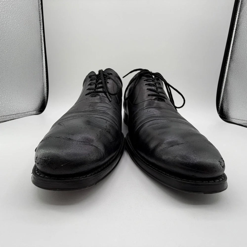 Magnanni Federico Oxford Shoes Mens Sz 11.5 D Black Leather‎ Cap Toe 12654 READ
